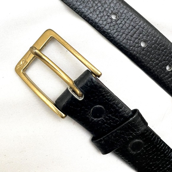 YSL Yves Saint Laurent Womens Conde Cowhide Leather Belt 34in / 86cm Solid Brass - Picture 1 of 6